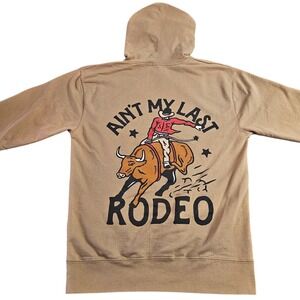 Restless Road Hoodie L Aint My Last Rodeo Tan Country Music Band Merch Western